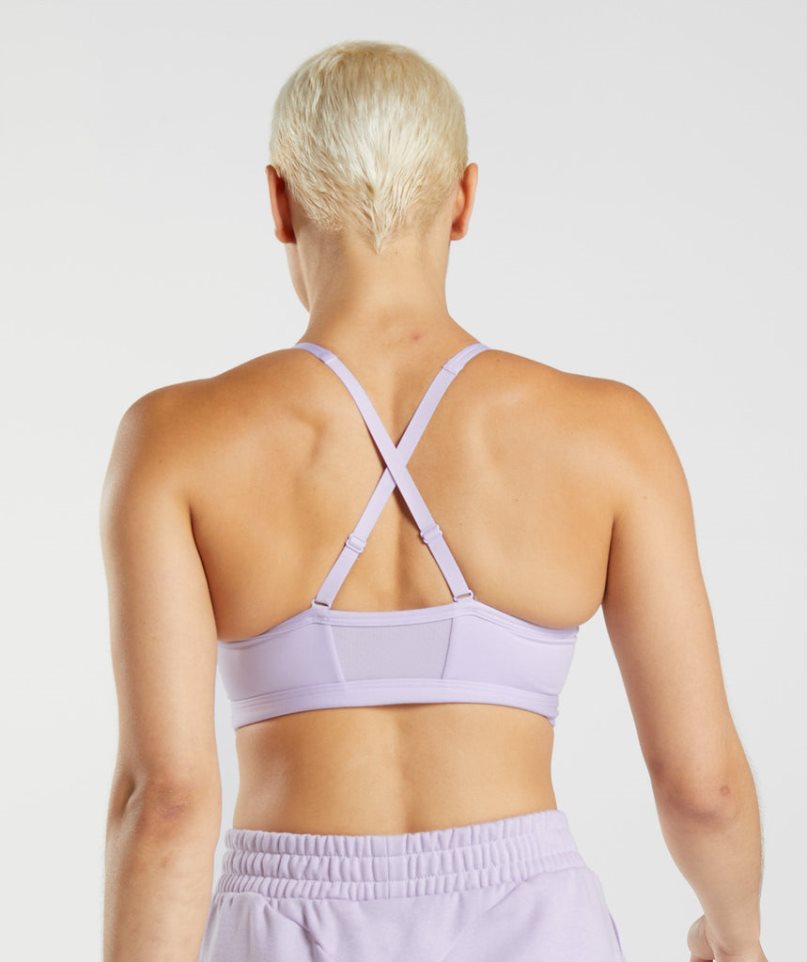 Women's Gymshark Ruched Sports Bra Light Purple | CA 68AN50